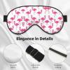 Soft Blackout Eye Mask with Pink Flamingo Print view 4