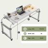 Hospital Overbed Table with Casters, Height Adjustable 65–95 cm, Wooden Disabled Dining Table, Wheelchair Table view 2