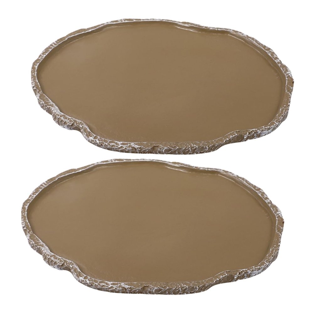 SEWOART 2-Piece Resin Turtle Feeding Bowls for Reptiles