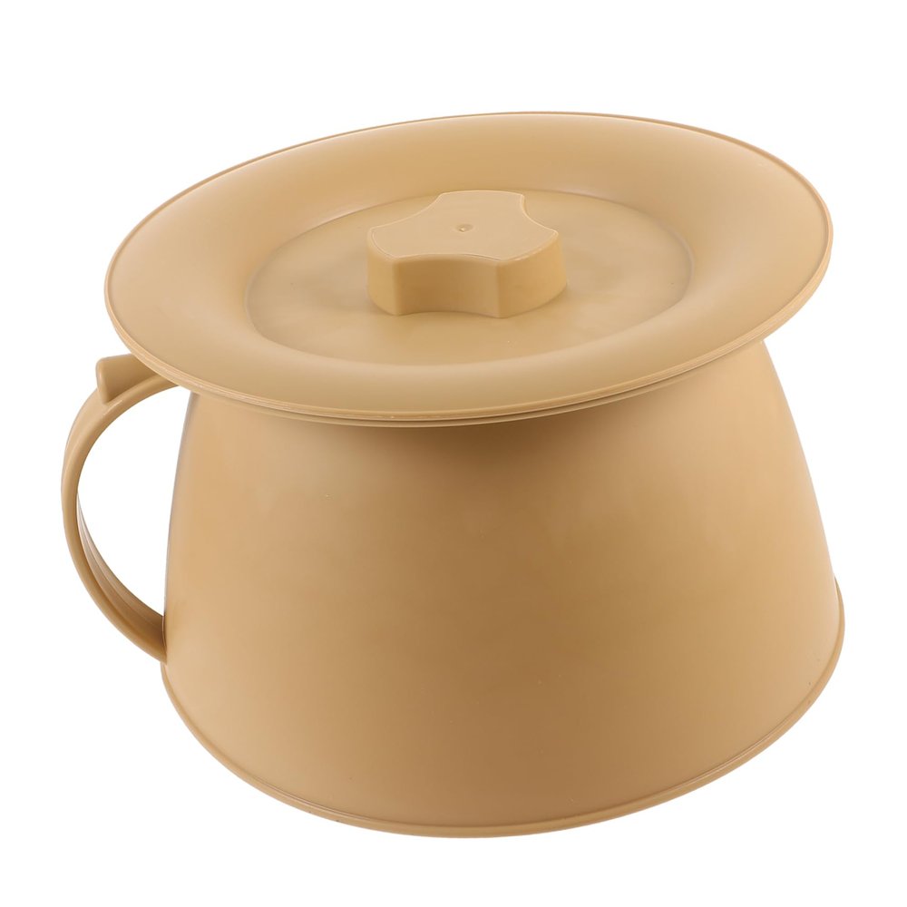 Pink Plastic Bedpan with Lid, Sturdy and Reusable
