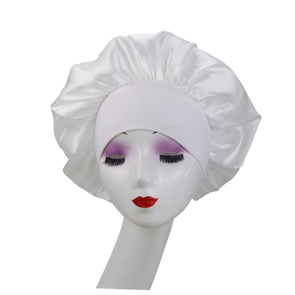 Satin Sleep Caps, 4-Pack, with Elastic Band for Women and Girls
