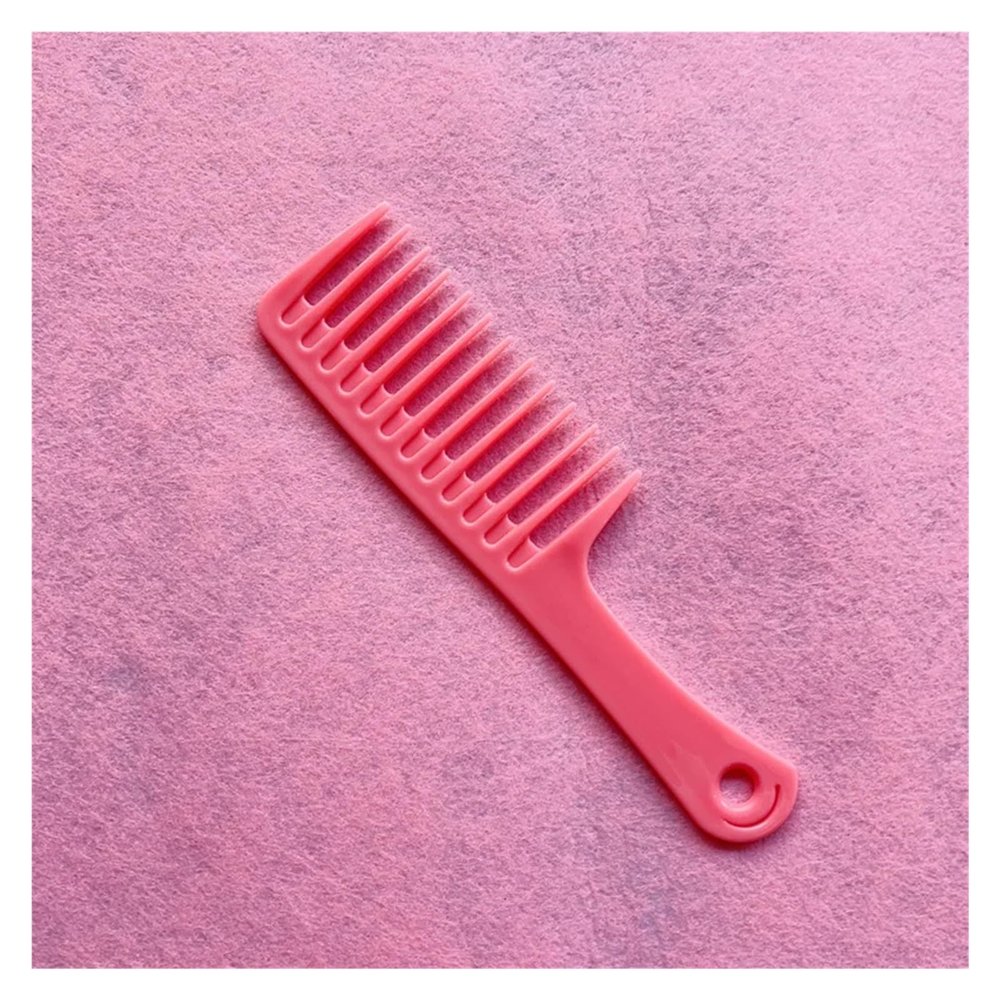 MIUYTRN Large Wide-Tooth Comb for Curly and Straight Hair, Thickened Styling Comb, Pink