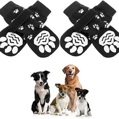 4-Pack Anti-Slip Dog Socks