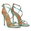 GBBRZKTB Women's 11 cm Stiletto Sandals, Cross-Strap Buckle, Open Toe, Blue-44 view 1
