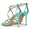 GBBRZKTB Women's 11 cm Stiletto Sandals, Cross-Strap Buckle, Open Toe, Blue-44 view 3