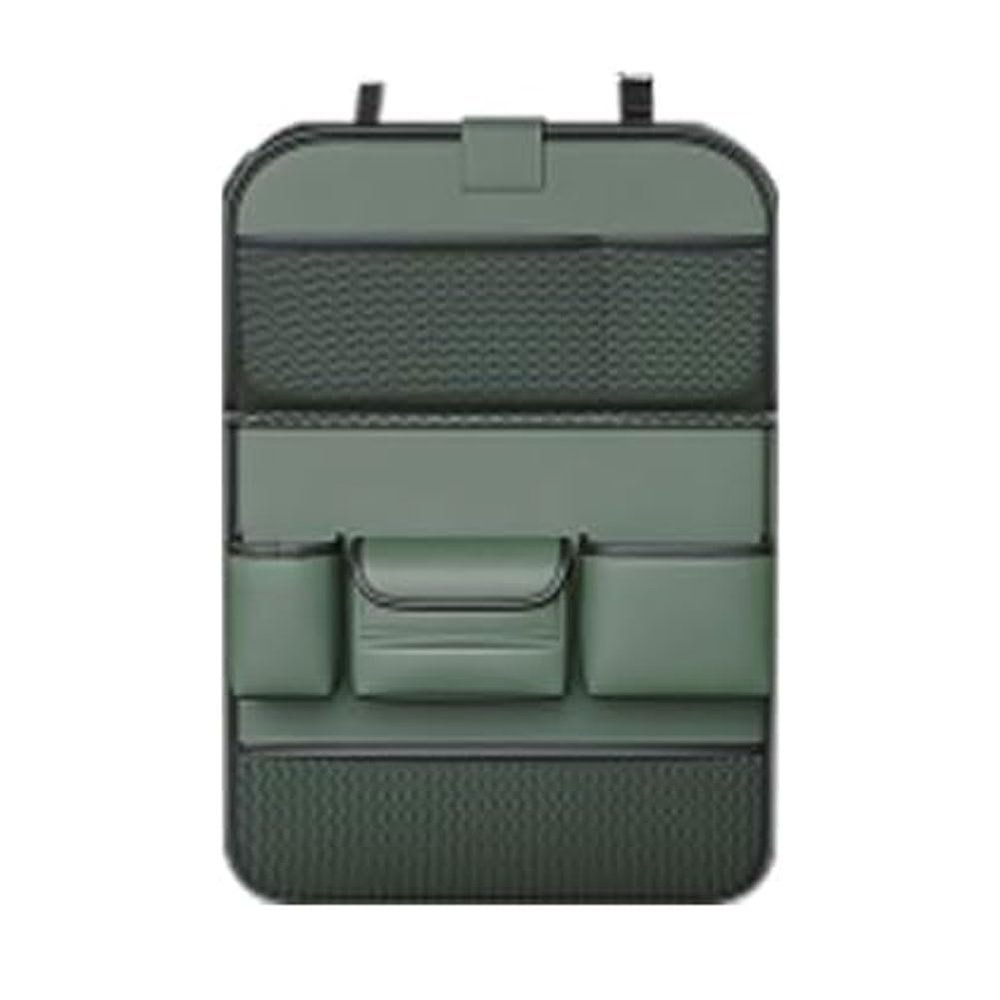 SOUTES Car Seat Back Organizer for Dodge Durango, PU Leather, C/Green