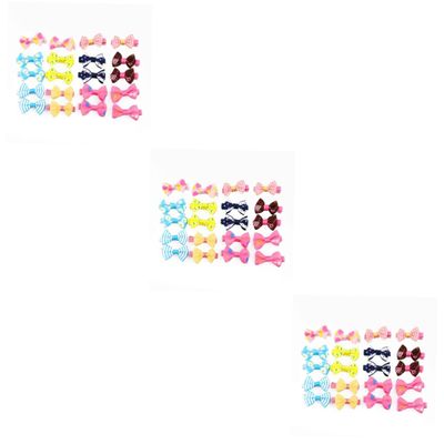 BUGUUYO 3-Piece Pet Hair Bows with Alligator Clips, Random Colors and Patterns