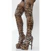 LIUGUISUOCHBH Women's Leopard-Print Thigh-High Stiletto Platform Boots, EU 41 view 2