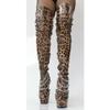 LIUGUISUOCHBH Women's Leopard-Print Thigh-High Stiletto Platform Boots, EU 41 view 4