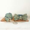 Dog Collar and Leash for Small to Large Dogs, Golden Leaves and Bow Tie, 5 Sizes, XL view 1