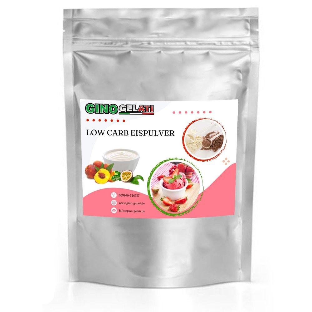 Gino Gelati Low-Carb Ice Cream Powder, Yogurt-Peach Flavor, Vegan, Made in Germany, No Ice Cream Maker Required, 10 kg