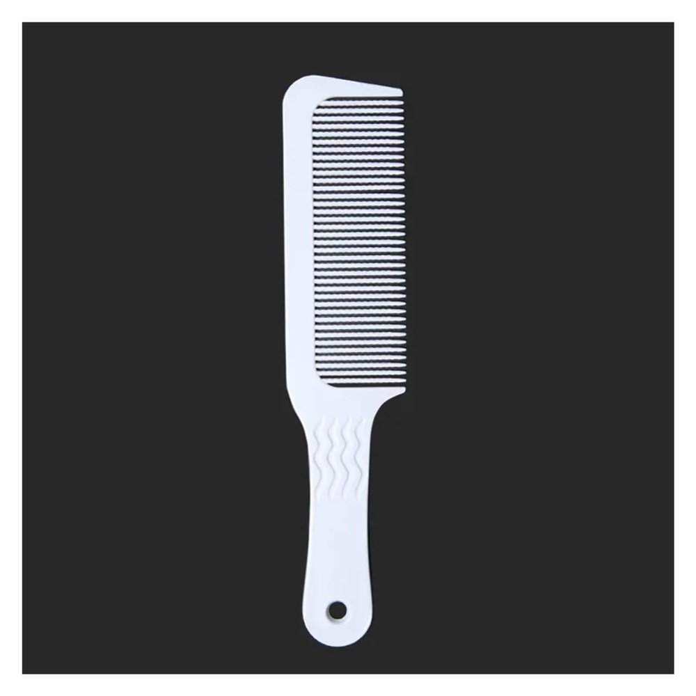 GUYTRM Salon Barber Flat-Top Cutting Comb, Anti-Static Wide-Tooth Hair Styling Comb, 1pc, White