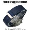 GSZCCZS for Omega Seamaster 300 Planet Ocean AT150 Watch Strap, 21 mm/22 mm, Curved End, Blue-Red Fabric, High-Density Nylon Rubber view 3