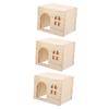 BUGUUYO 3-Piece Wooden Hamster Hideout House, Multi-Compartment Retreat for Hamsters, Dwarf Hamsters, and Mice view 1