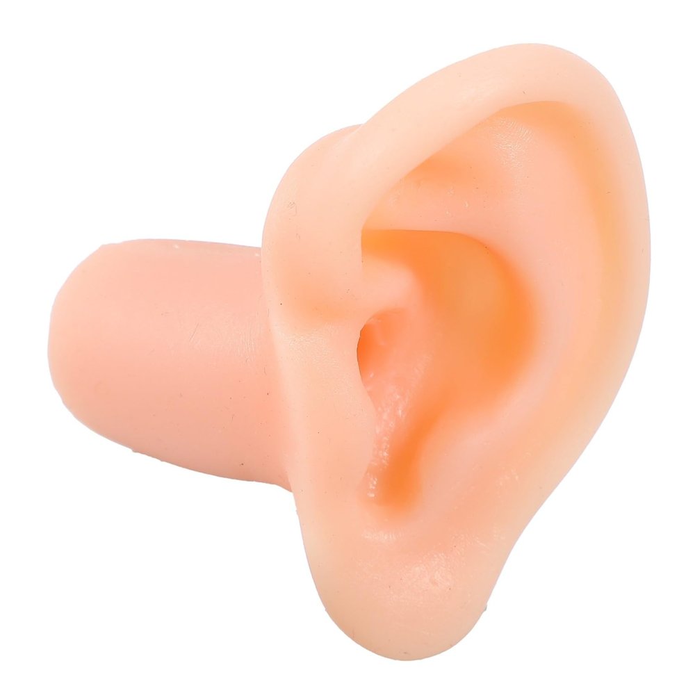 Pink Silicone Ear Model for Earring Training with Inner Structure