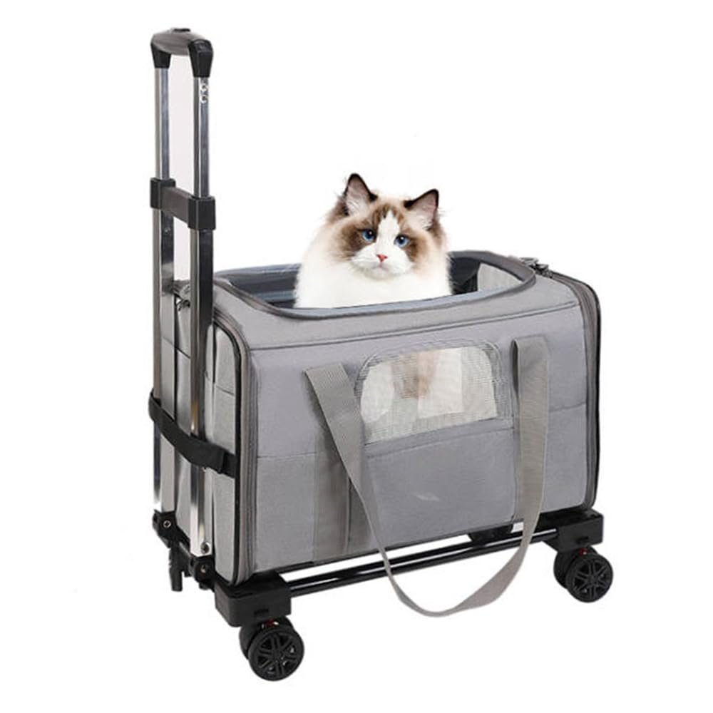 ERYUE Pet Carrier Trolley with Wheels for Small Dogs and Cats