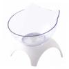 Cat-Shaped Slate Food Bowl with Neck Guard, White, Plastic view 1