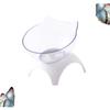 Cat-Shaped Slate Food Bowl with Neck Guard, White, Plastic view 3