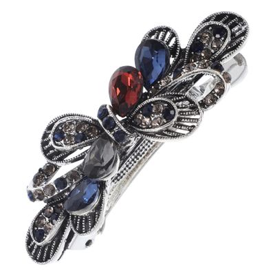 Sparkling Rhinestone Hair Clip for Women with Bow and Metal