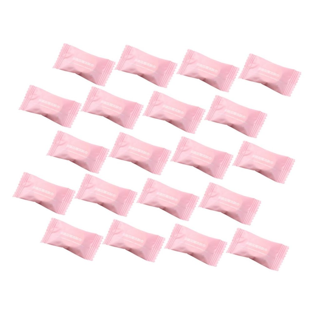 LALADEFIEE 20 Compressed Disposable Nonwoven Towels, Compact and Absorbent, Pink