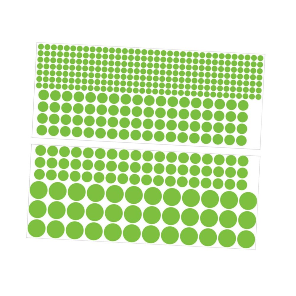 Round Glow-in-the-Dark PVC Wall Stickers, Green Dots, 2 Pieces
