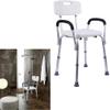 MRKU Adjustable Bathroom Stool, Shower Seat, Bath Chair with Backrest and Armrests for Seniors and People with Disabilities view 4