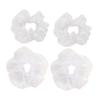 Healeved 4-Piece Stretch Mesh Hair Ties for Women, White view 1
