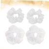 Healeved 4-Piece Stretch Mesh Hair Ties for Women, White view 4