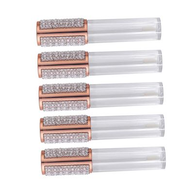 Healvian 5-Pack Refillable Lip Gloss Tubes, 5 mL Round Containers for DIY Cosmetics
