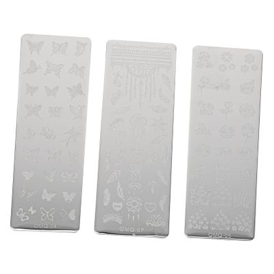 Healeved 3-Piece Nail Stamping Plates and Nail Art Stencils