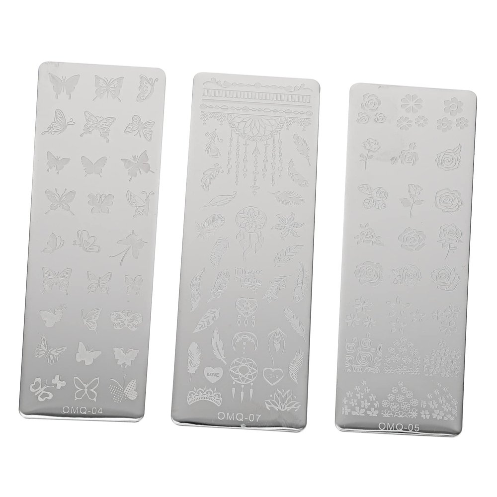 Healeved 3-Piece Nail Stamping Plates and Nail Art Stencils
