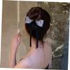 Healeved Elegant Bow Hair Tie with Rhinestones, Black view 4