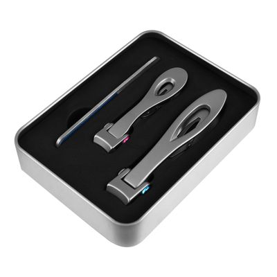 Stainless Steel Nail Clippers with Nail File, Silver