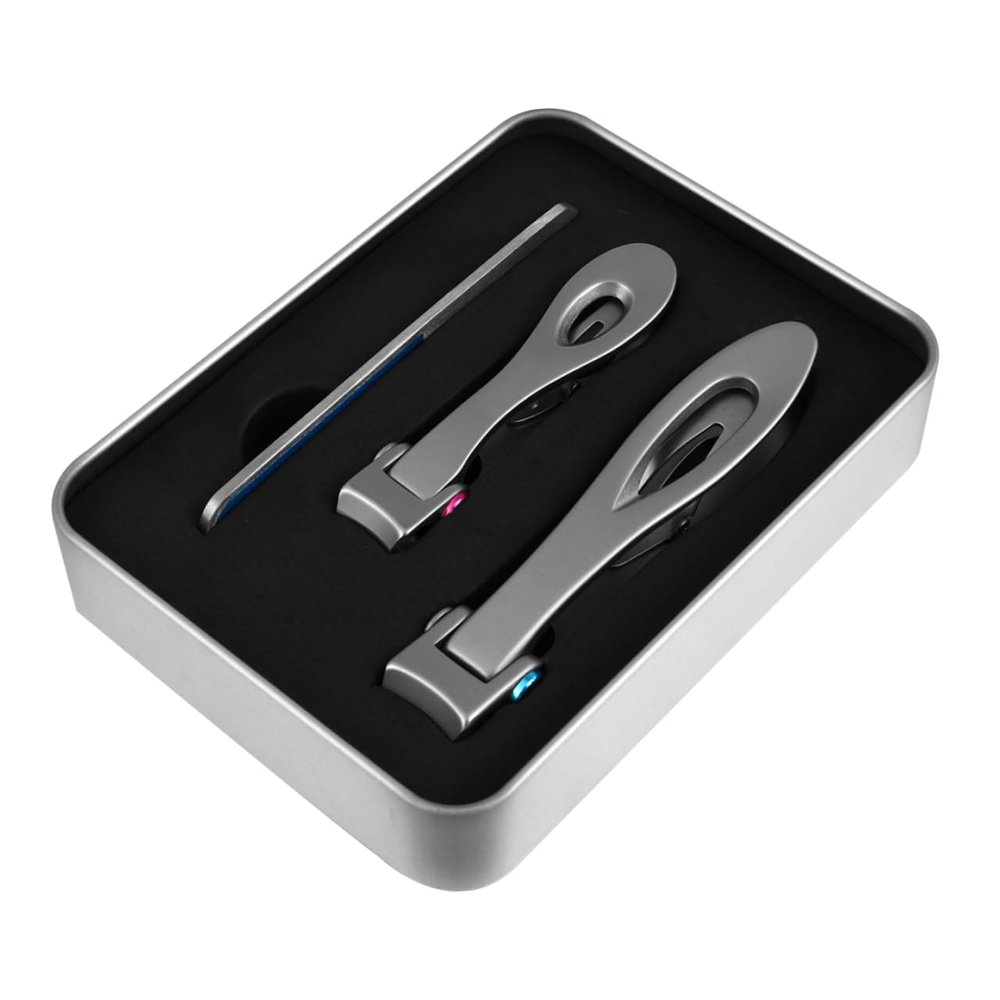 Stainless Steel Nail Clippers with Nail File, Silver