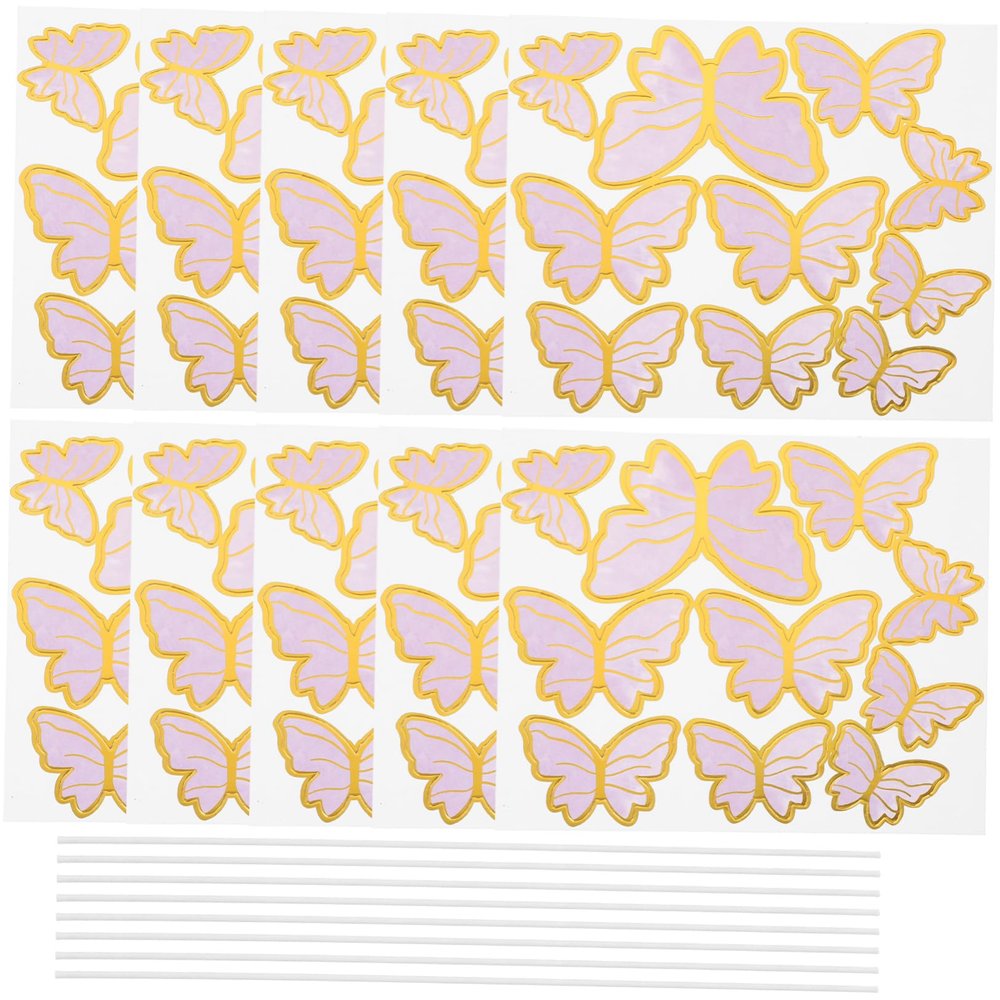 Abaodam 10-Sheet Butterfly Cake Toppers for Birthday, Wedding Cakes and Cupcakes
