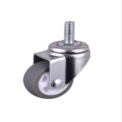 NIULI 1-Inch Gray TPE Swivel Caster Wheels, M6 Screw, 5-Pack