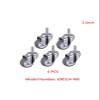 NIULI 1-Inch Gray TPE Swivel Caster Wheels, M6 Screw, 5-Pack view 3
