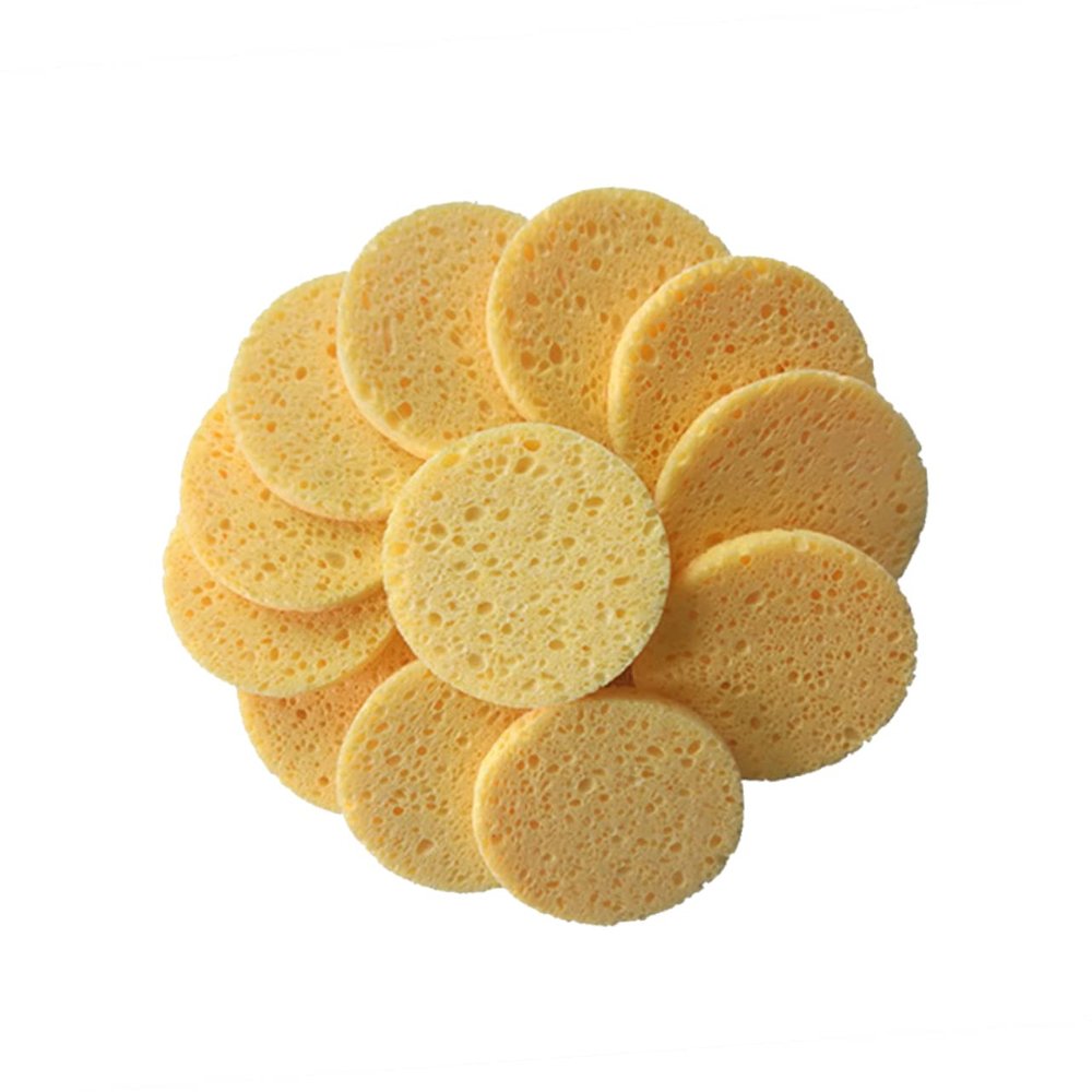Round Yellow Facial Cleansing Sponge