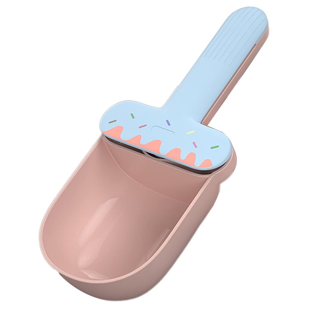 Pet Food Scoop with Clip - Ice Cream Shape