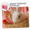 WOONEKY Small Pet Food Stand, Plastic Rabbit Hay Holder for Cages view 4