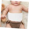 8-Piece White Cotton Baby Belly Band Set for Newborns view 2