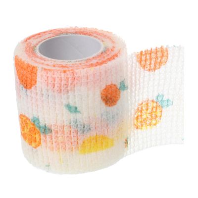 WOONEKY Self-Adhesive Fleece Bandage for Dog Paw Wounds with Fruit Pattern