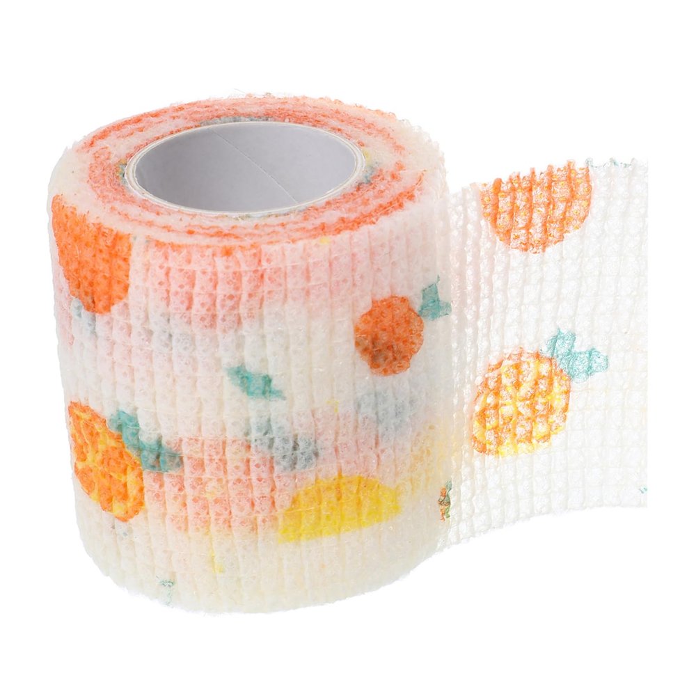 WOONEKY Self-Adhesive Fleece Bandage for Dog Paw Wounds with Fruit Pattern