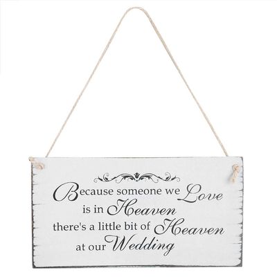 Vintage Wooden Hanging Memorial Sign for Wedding Decor