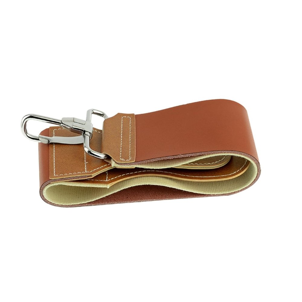 Double-Sided Leather and Canvas Strop with Hanging Strap