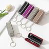 Rhinestone Lipstick Case with Keychain, White B, Medium view 2