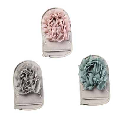3-Piece Double-Sided Bath Gloves, Viscose, Sponge and PE