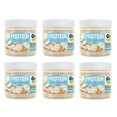 GO ON Protein Cream Coconut-Almond, 6 x 180 g, 21% Protein Spread, Sugar-Free, Coconut Cream Spread, Fitness Food, Palm Oil-Free