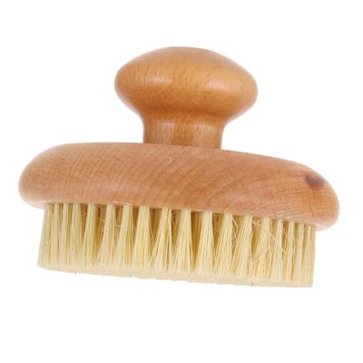 Round Beech Wood and Sisal Body Brush for Showering