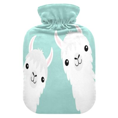 Llama Alpaca Hot Water Bottle with Cover, 2 L, Leakproof